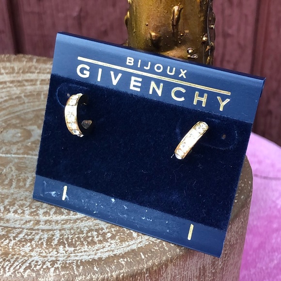Vintage 1980s Givenchy Bijoux Earrings gold hoop - Picture 3 of 6